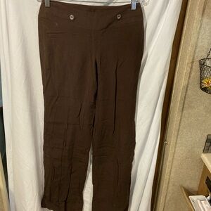 Soft and comfortable brown slacks. Wash nicely every time.